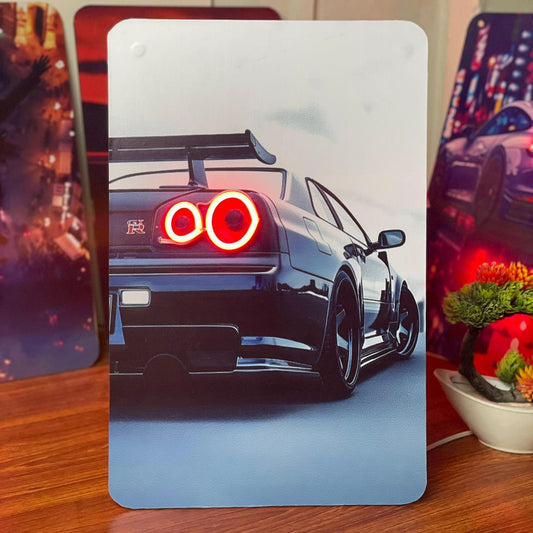 Vintage Muscle Car Neon Poster