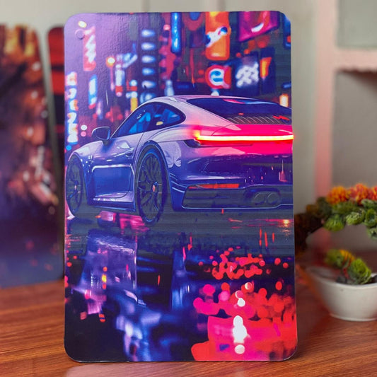 Porsche Elegance Neon Poster