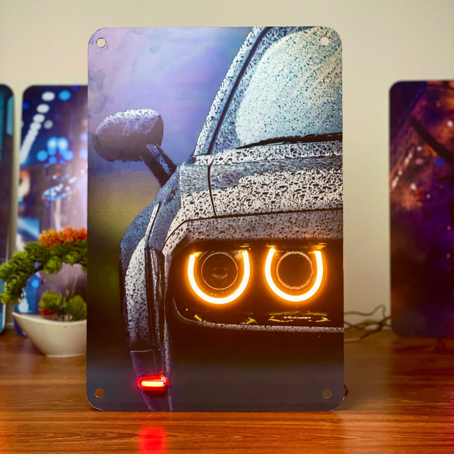 Car Headlight Poster: "Neon Drive