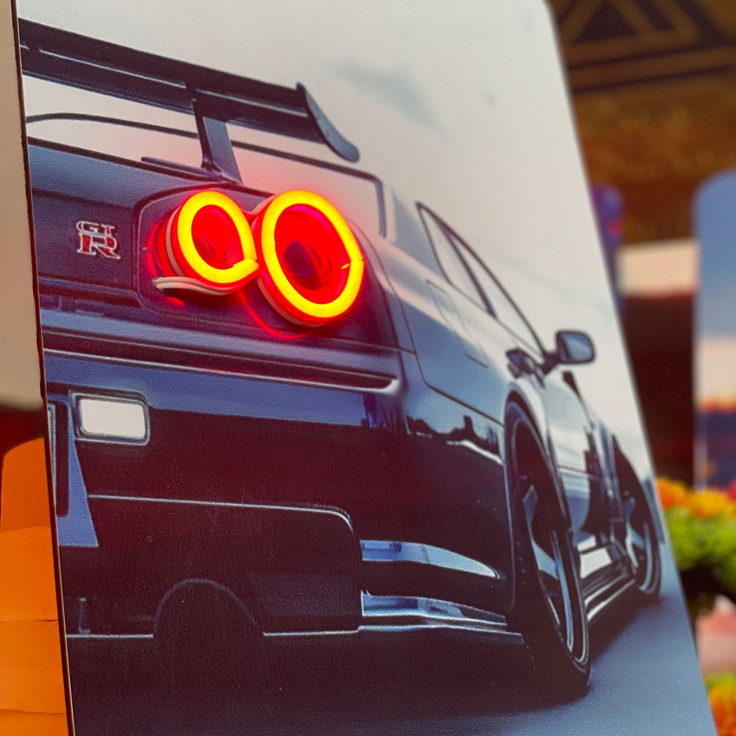 Vintage Muscle Car Neon Poster