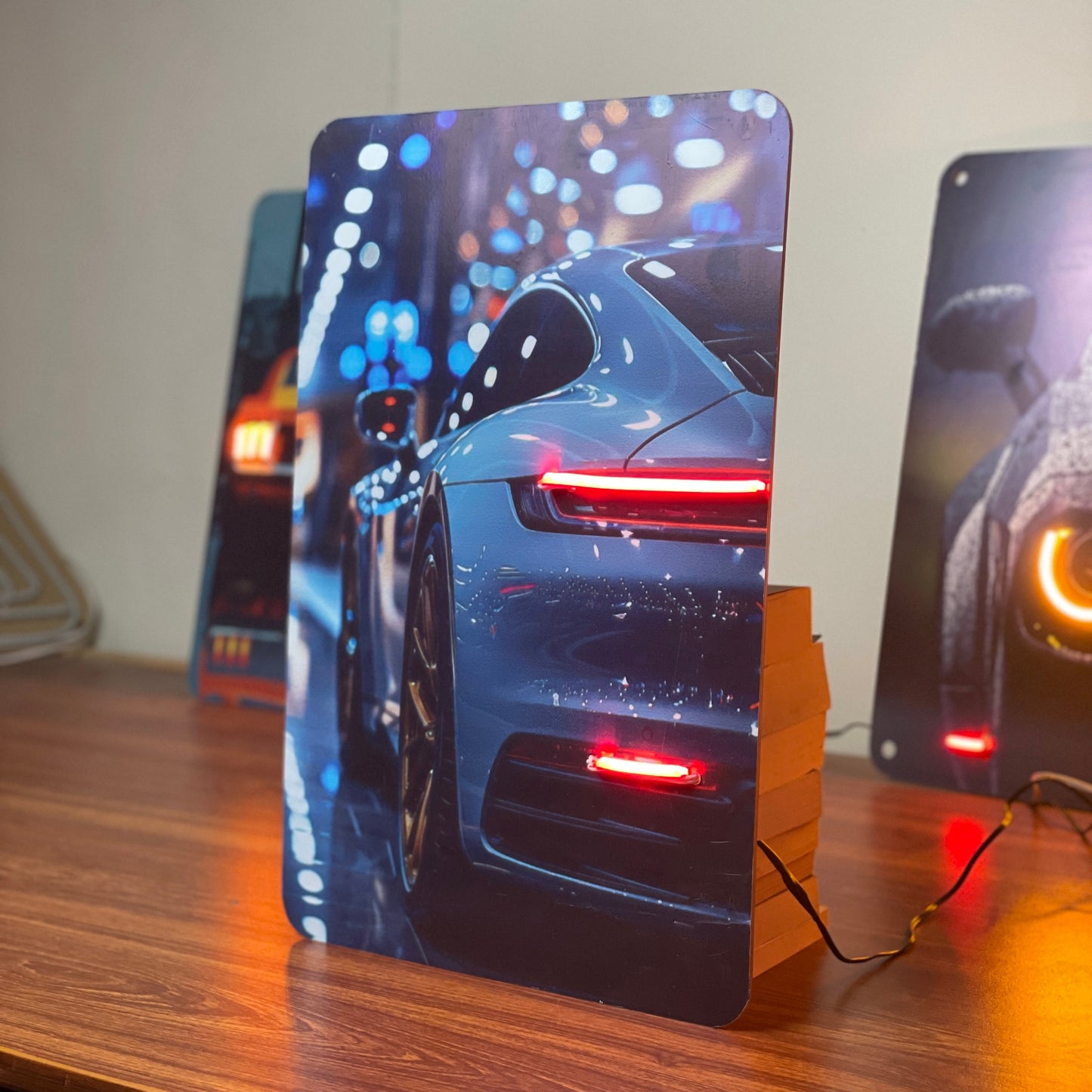 Sleek Car Tail Light Poster: " Neon Nights