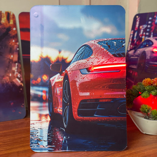 Porsche 911 Neon Poster:The Art of Speed