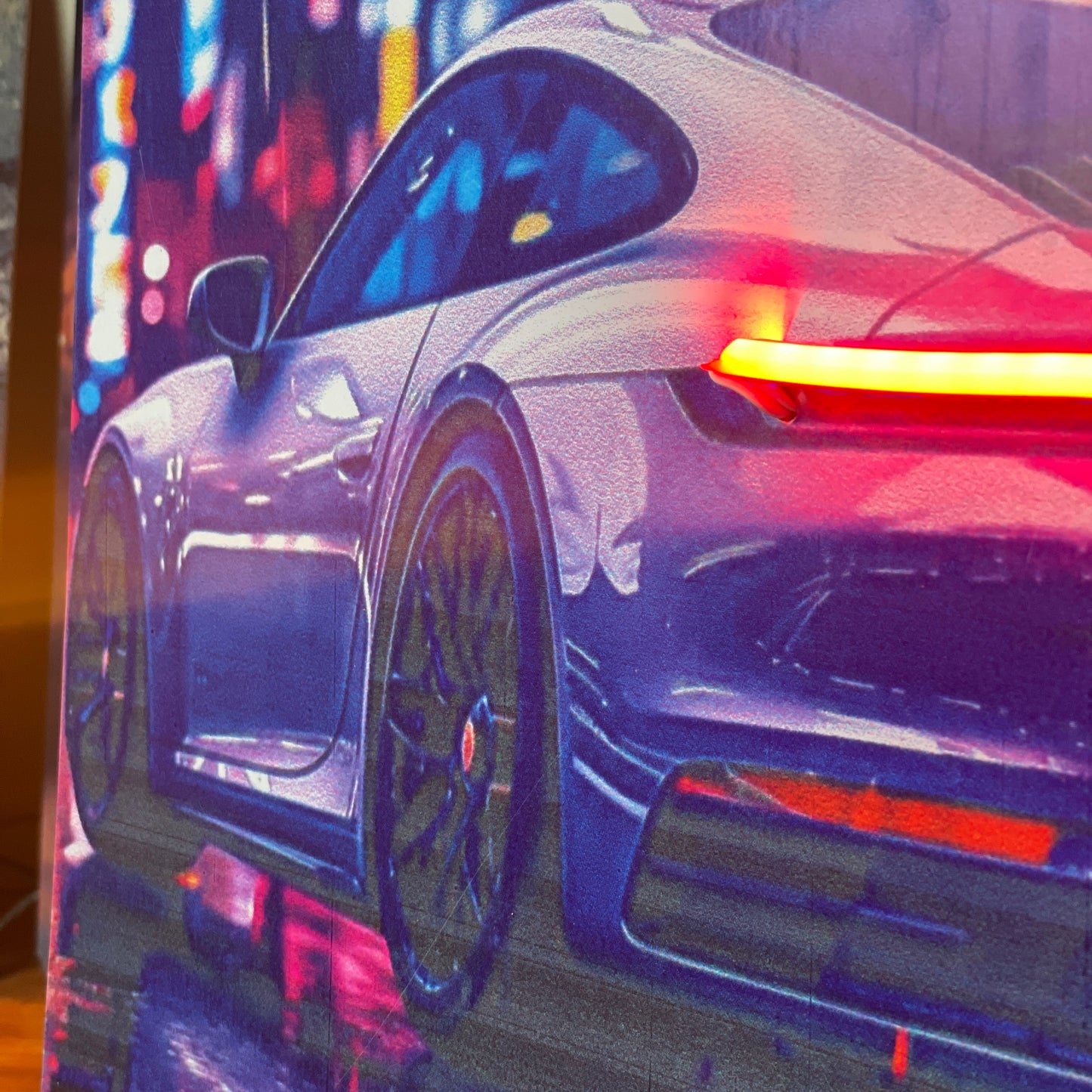 Porsche Elegance Neon Poster
