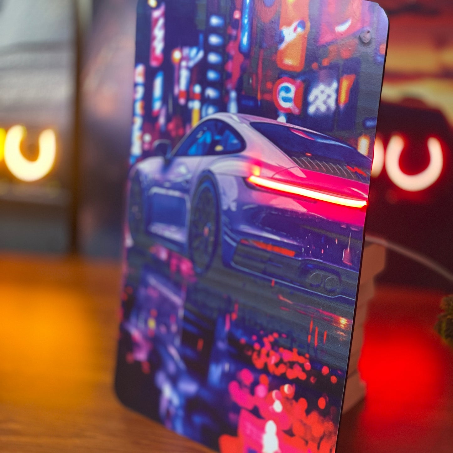 Porsche Elegance Neon Poster